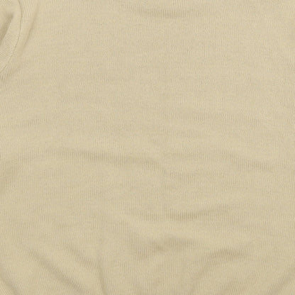 Riddella Womens Beige High Neck  Acrylic Pullover Jumper Size S