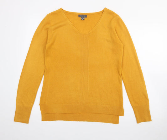 Primark Womens Yellow V-Neck  Acrylic Pullover Jumper Size S