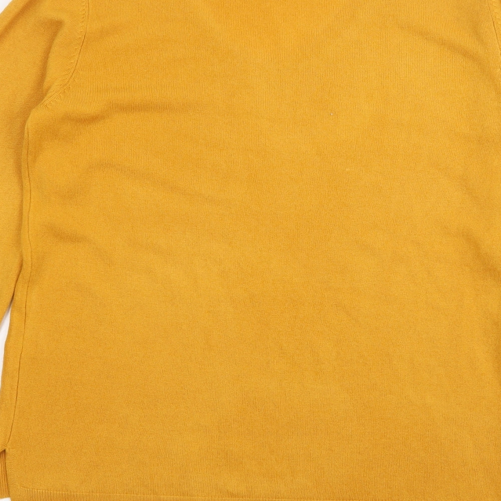 Primark Womens Yellow V-Neck  Acrylic Pullover Jumper Size S