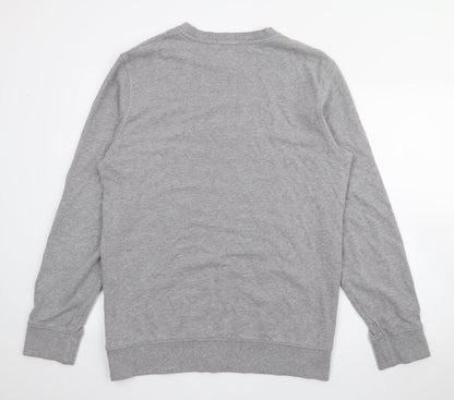 Vintage Cloth Mens Grey  Cotton Pullover Sweatshirt Size L