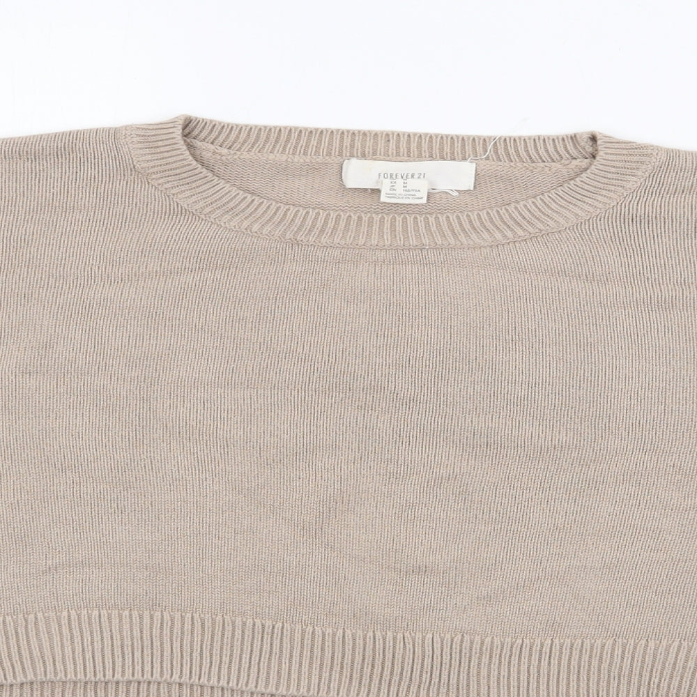 Womens UK Size M Forever 21 Beige Pullover Jumper