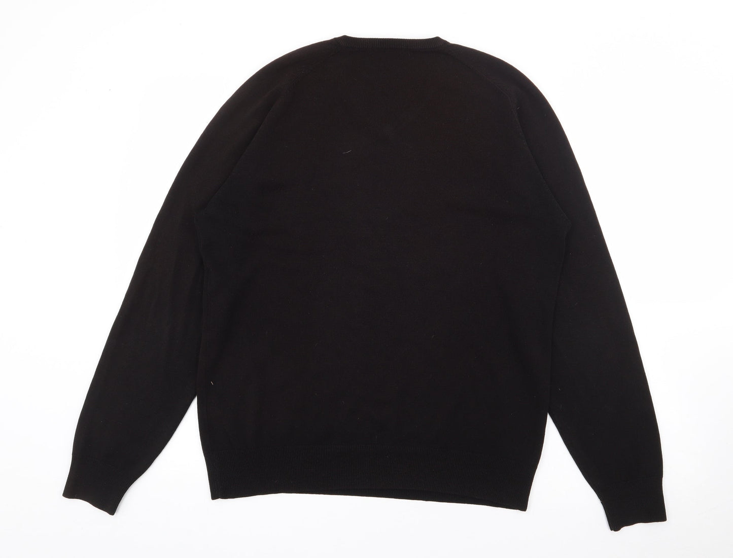 Autograph Mens Brown V-Neck  Acrylic Pullover Jumper Size M