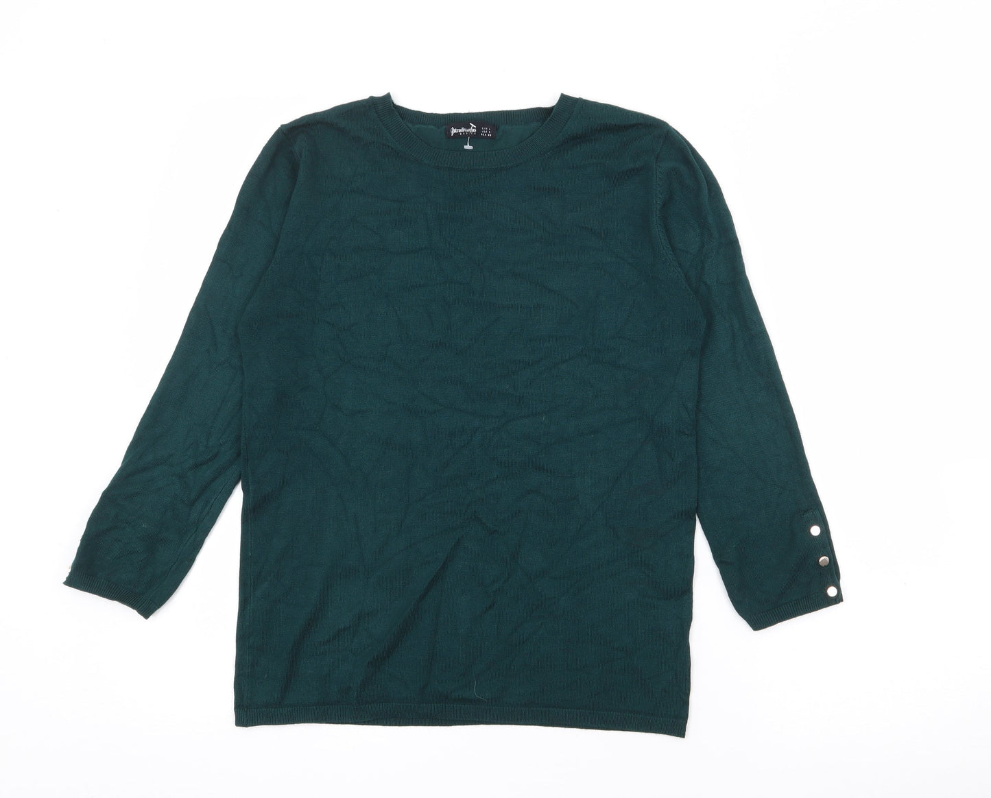 Womens UK Size L Stradivarius Green Pullover Jumper