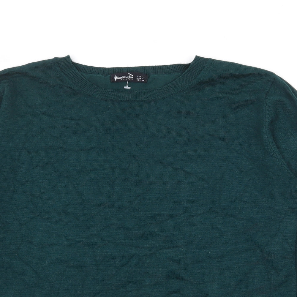 Womens UK Size L Stradivarius Green Pullover Jumper