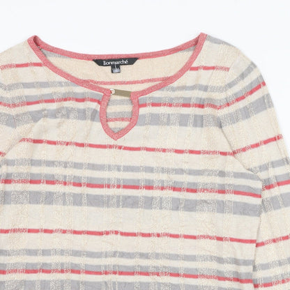 Womens UK Size 12 Bonmarché Beige Pullover Jumper