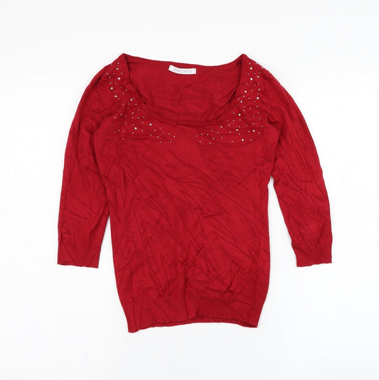 Womens UK Size 6 Marks and Spencer Red Pullover Jumper