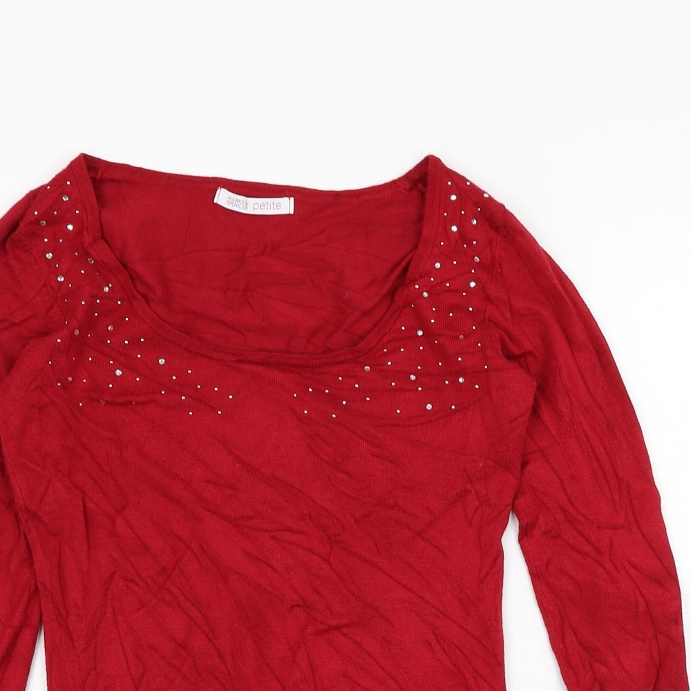Womens UK Size 6 Marks and Spencer Red Pullover Jumper