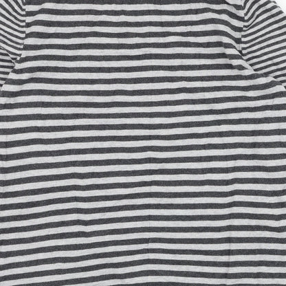 Gap Womens Grey Scoop Neck Striped Cotton Pullover Jumper Size S