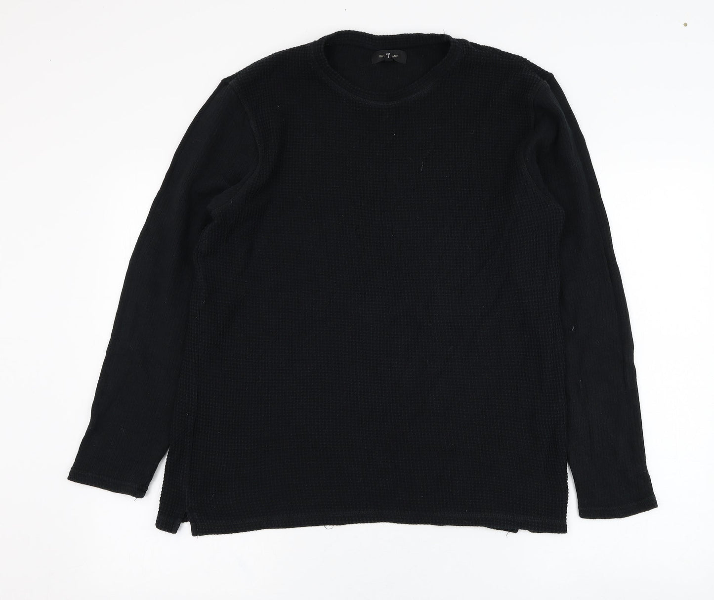 Mens UK Size M River Island Black Pullover Sweatshirt