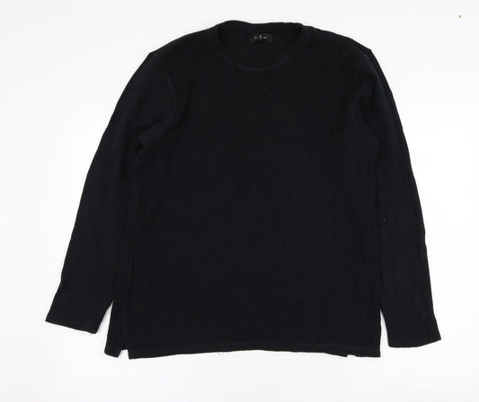 Mens UK Size M River Island Black Pullover Sweatshirt