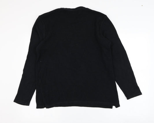 Mens UK Size M River Island Black Pullover Sweatshirt