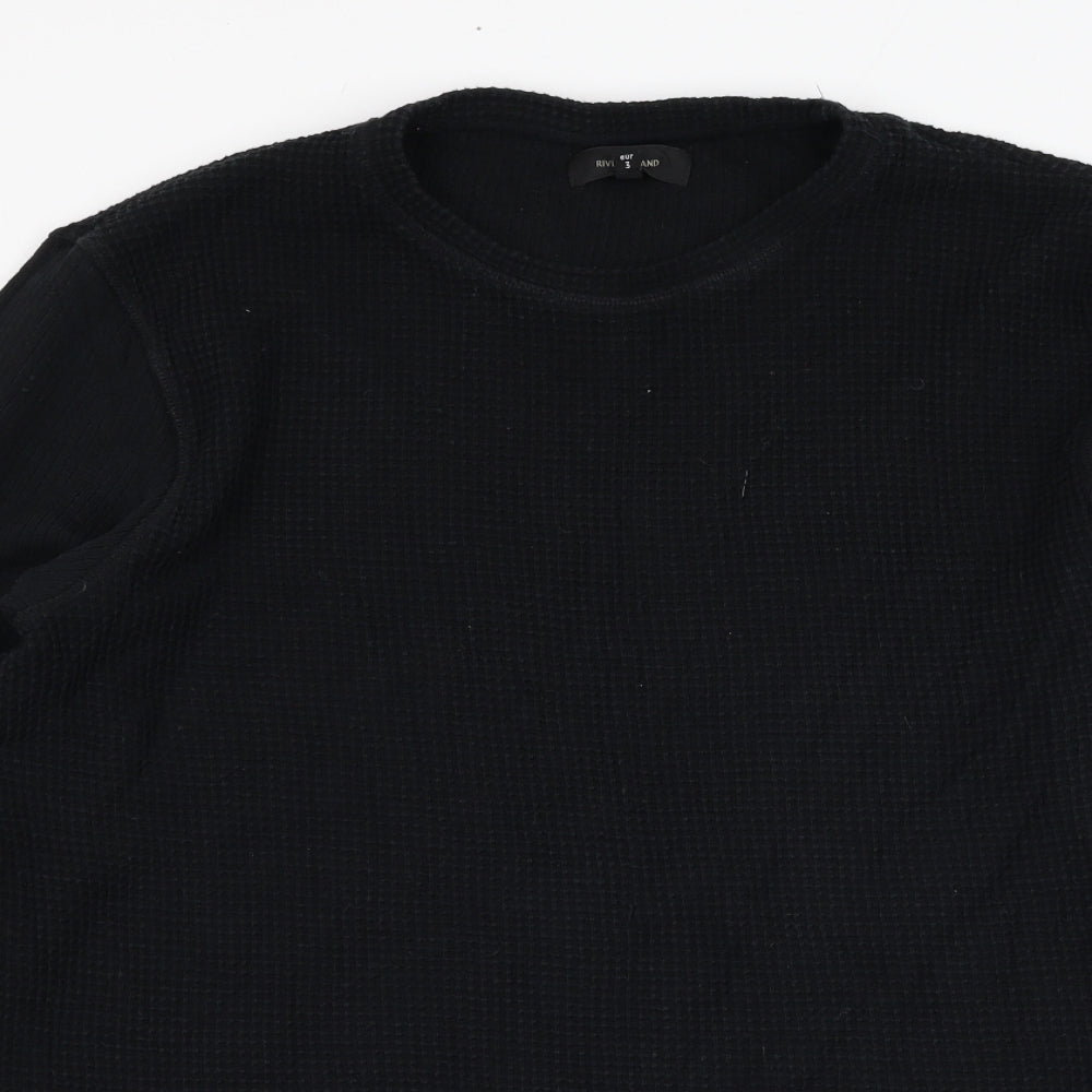 Mens UK Size M River Island Black Pullover Sweatshirt