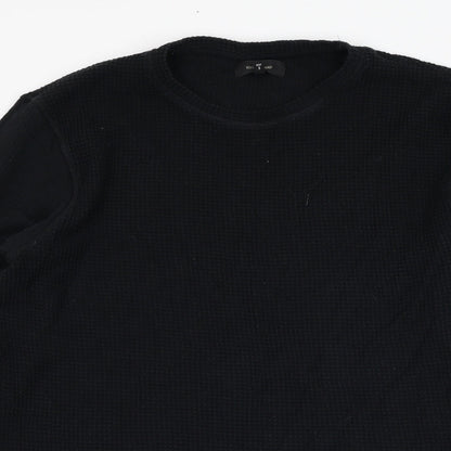 Mens UK Size M River Island Black Pullover Sweatshirt