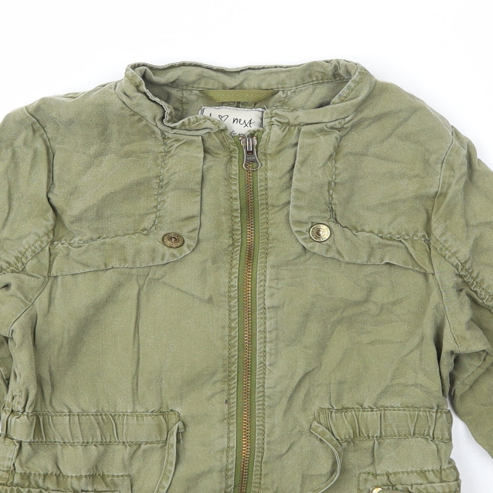 NEXT Girls Green   Military Jacket Coat Size 7 Years