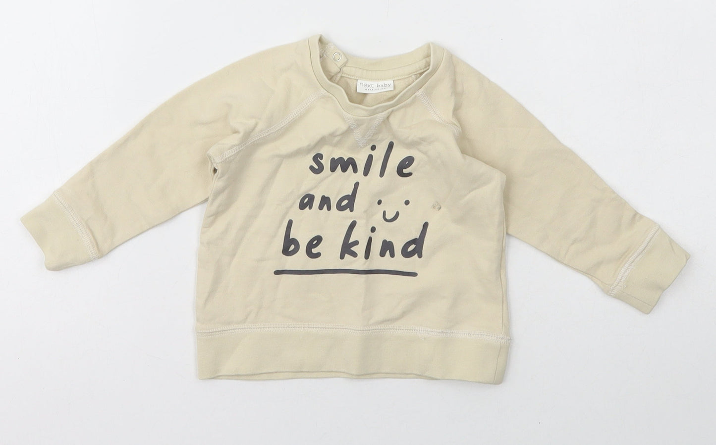 NEXT Girls Beige  Cotton Pullover Jumper Size 6-9 Months