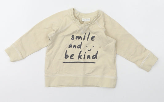 NEXT Girls Beige  Cotton Pullover Jumper Size 6-9 Months