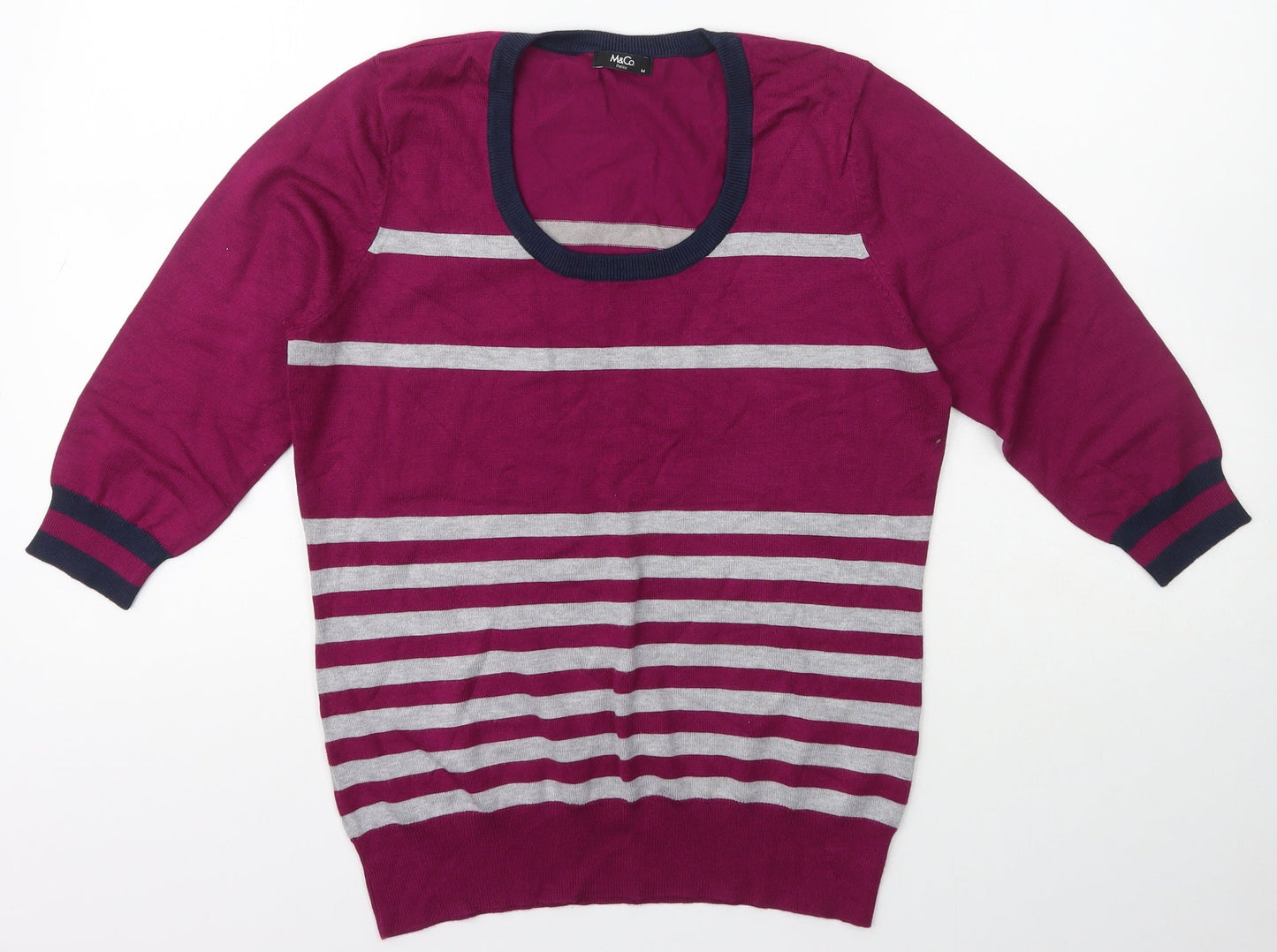 Womens UK Size M M&Co. Purple Pullover Jumper