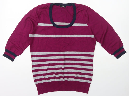 Womens UK Size M M&Co. Purple Pullover Jumper
