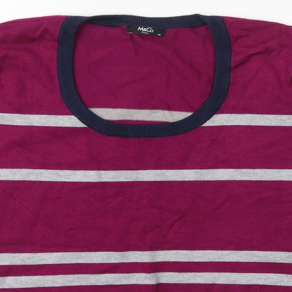 Womens UK Size M M&Co. Purple Pullover Jumper