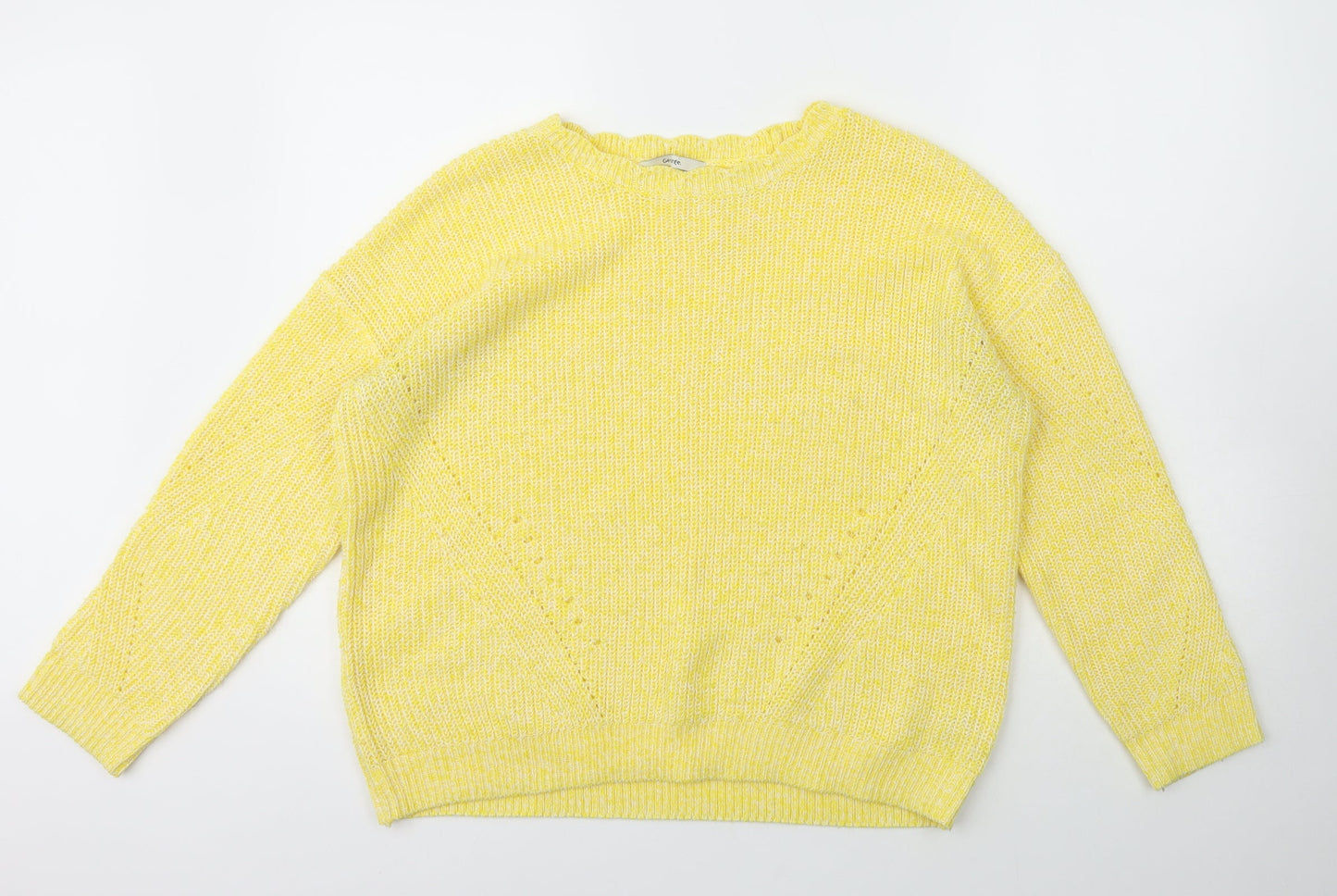 George Womens Yellow Scoop Neck  Acrylic Pullover Jumper Size L