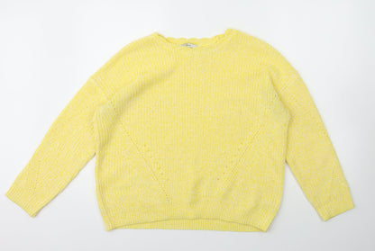George Womens Yellow Scoop Neck  Acrylic Pullover Jumper Size L