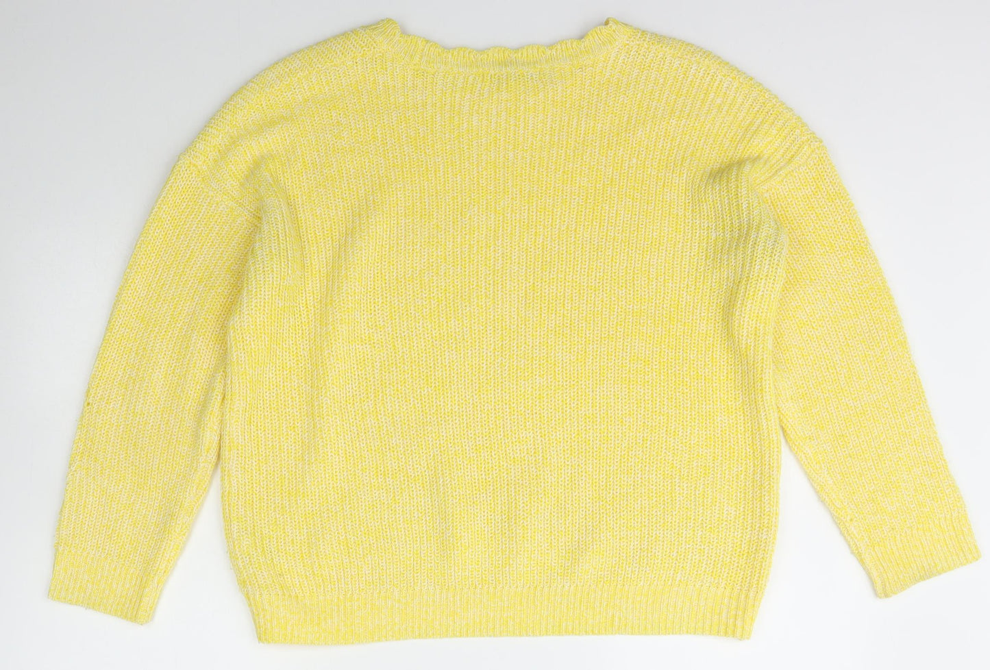 George Womens Yellow Scoop Neck  Acrylic Pullover Jumper Size L