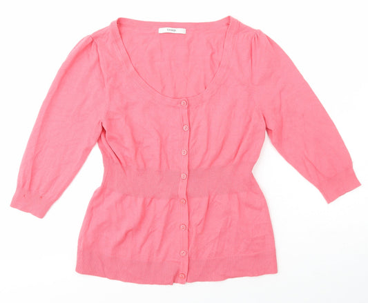 George Womens Pink Scoop Neck  Cotton Cardigan Jumper Size 8