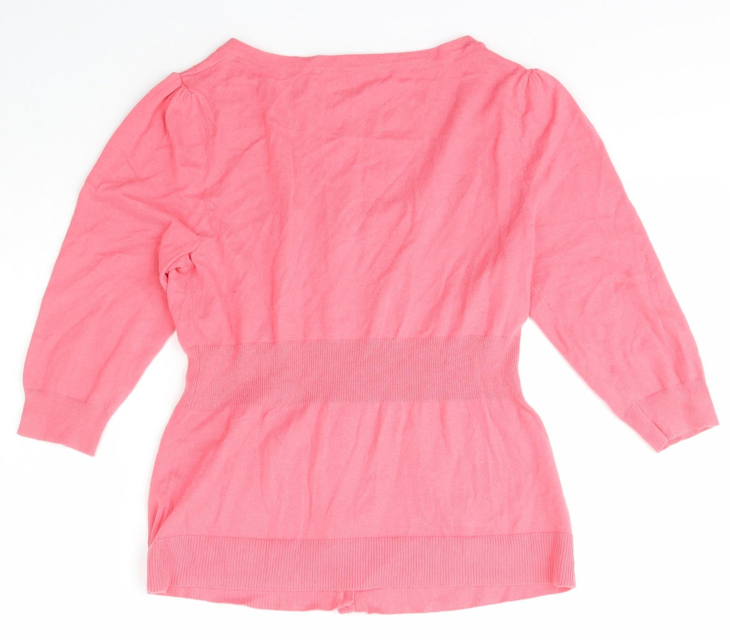 George Womens Pink Scoop Neck  Cotton Cardigan Jumper Size 8