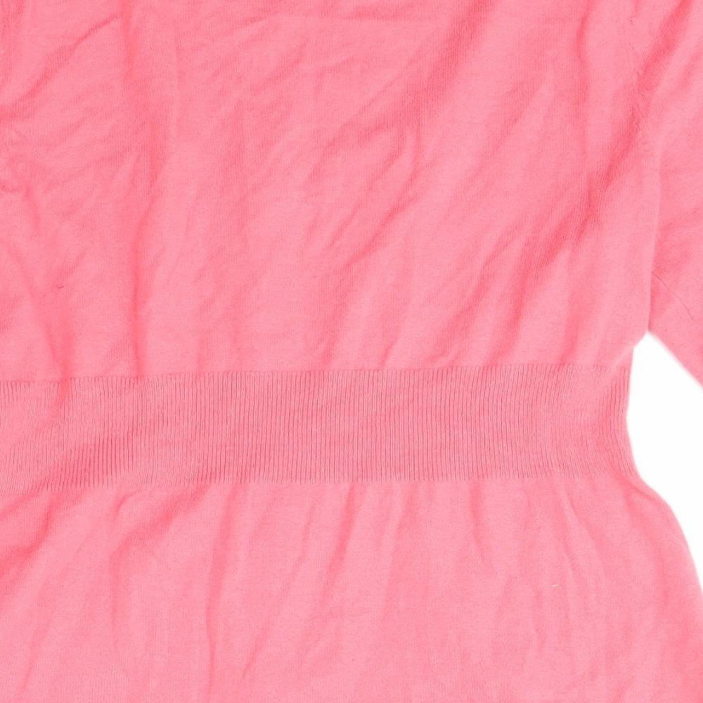 George Womens Pink Scoop Neck  Cotton Cardigan Jumper Size 8