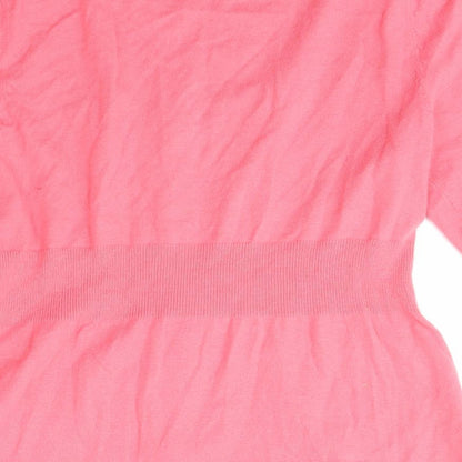 George Womens Pink Scoop Neck  Cotton Cardigan Jumper Size 8