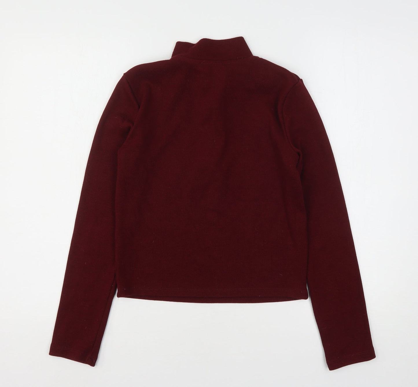 Bershka Womens Red  Polyester Pullover Sweatshirt Size L