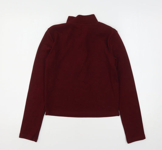 Bershka Womens Red  Polyester Pullover Sweatshirt Size L