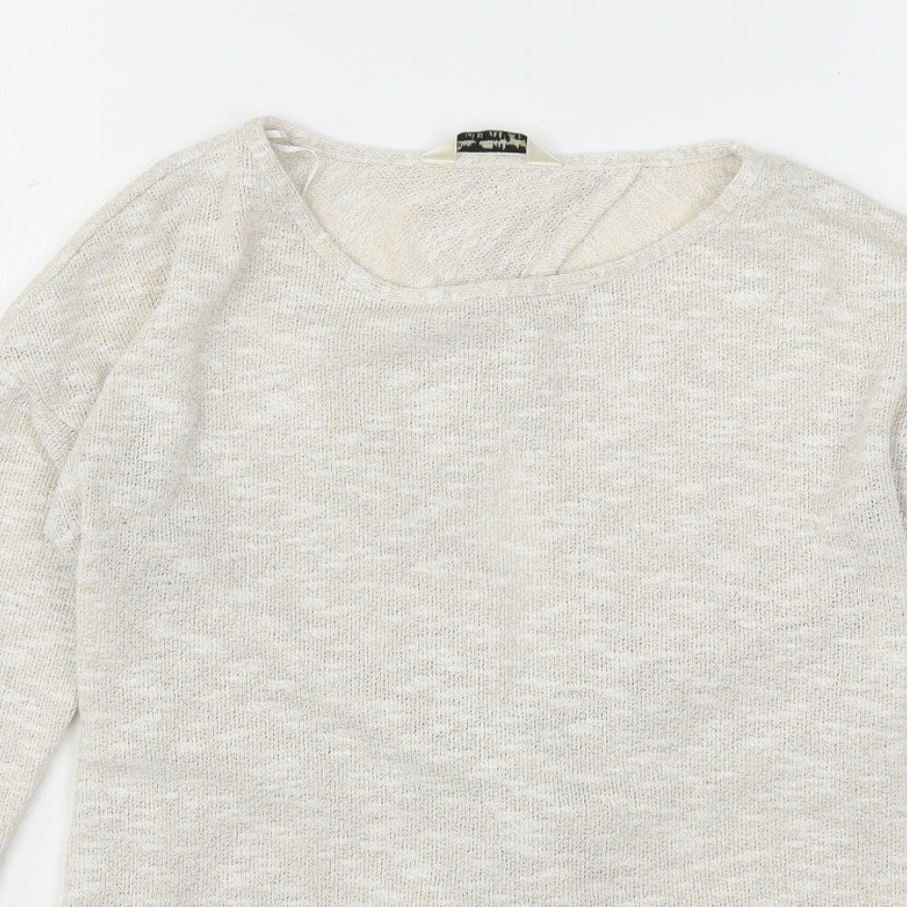 Womens UK Size 4 Miss Selfridge Beige Pullover Jumper