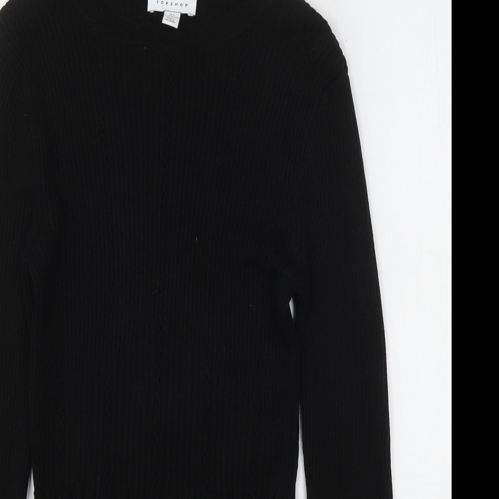 Womens UK Size S Topshop Black Pullover Jumper