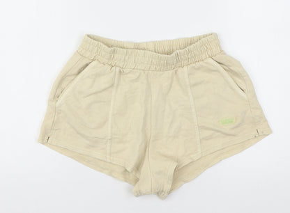 Bershka Womens Beige  Cotton Sweat Shorts Size M L3 in Regular
