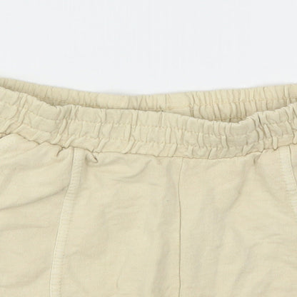 Bershka Womens Beige  Cotton Sweat Shorts Size M L3 in Regular