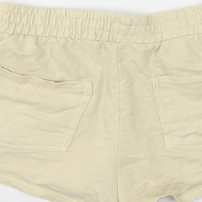 Bershka Womens Beige  Cotton Sweat Shorts Size M L3 in Regular
