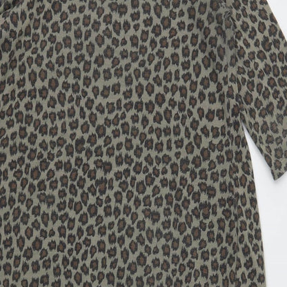 Rainbow Womens Multicoloured Animal Print Polyester A-Line  Size 14  Round Neck