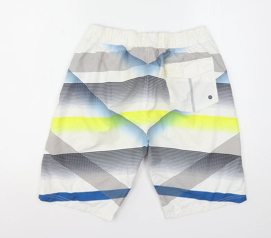 Premium Swimwear Mens Multicoloured Geometric Polyester Bermuda Shorts Size S L11 in Regular