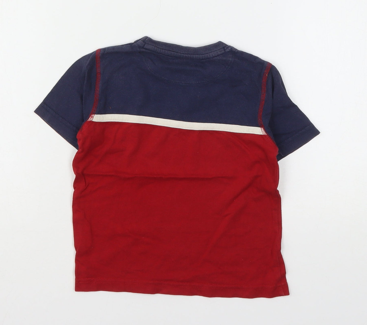 Chalk Boys Multicoloured Colourblock Cotton Basic T-Shirt Size 3-4 Years Round Neck