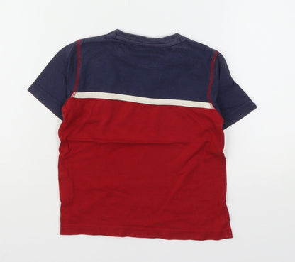 Chalk Boys Multicoloured Colourblock Cotton Basic T-Shirt Size 3-4 Years Round Neck