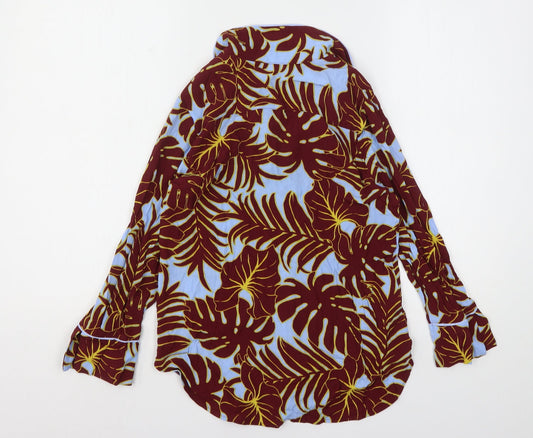 Womens UK Size 6 H&M Multicoloured Basic Button-Up