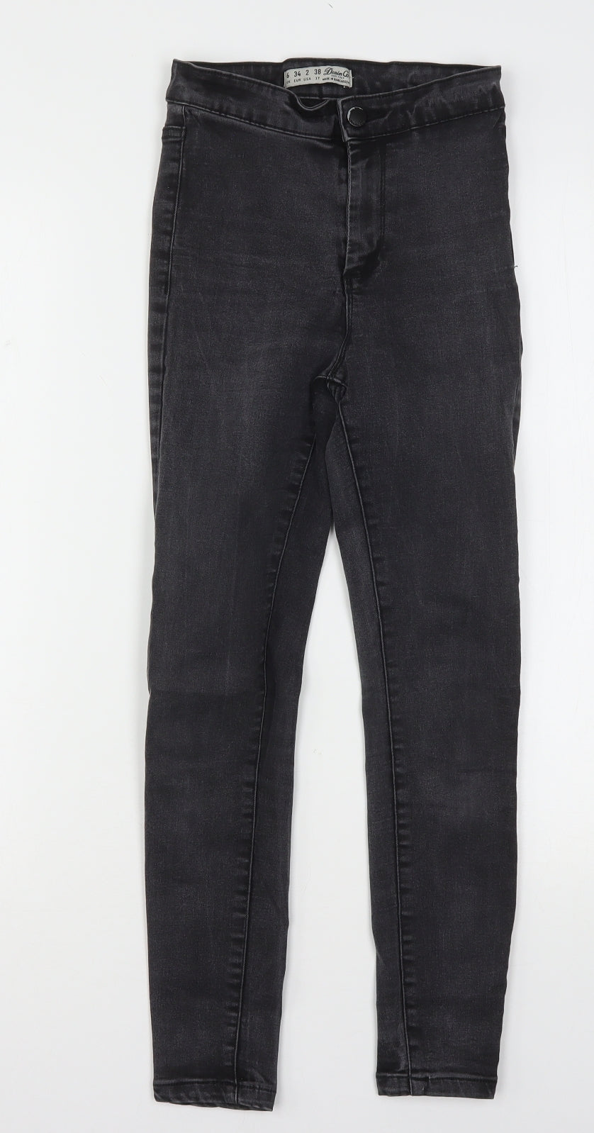 Denim & Co. Womens Black  Cotton Skinny Jeans Size 6 L24 in Regular