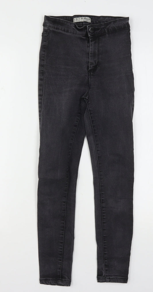 Denim & Co. Womens Black  Cotton Skinny Jeans Size 6 L24 in Regular
