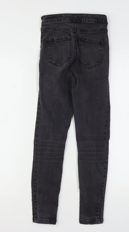 Denim & Co. Womens Black  Cotton Skinny Jeans Size 6 L24 in Regular