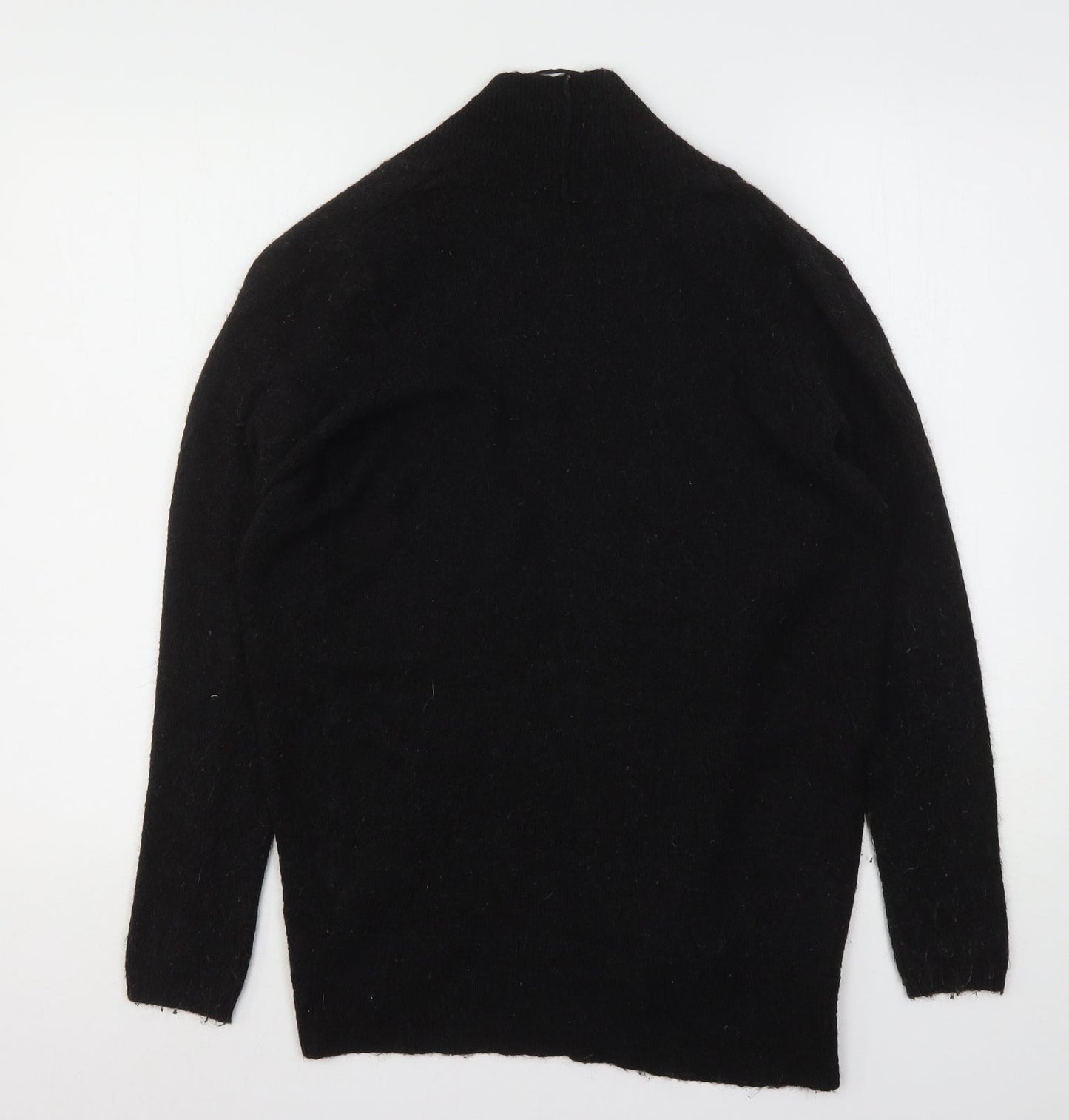 Jean Pascale Womens Black V-Neck  Acrylic Cardigan Jumper Size S