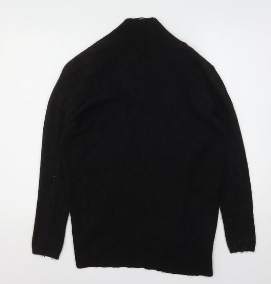 Jean Pascale Womens Black V-Neck  Acrylic Cardigan Jumper Size S
