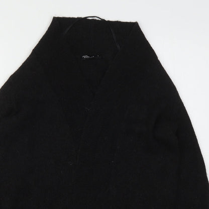 Jean Pascale Womens Black V-Neck  Acrylic Cardigan Jumper Size S
