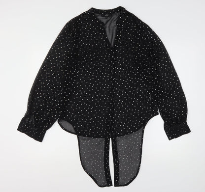 Womens UK Size 8 NEXT Black Basic Button-Up