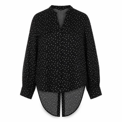 Womens UK Size 8 NEXT Black Basic Button-Up